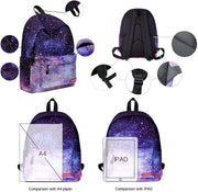 Casual Backpack SchoolBag for Girls Kids Boys Teenagers Galaxy Star Waterproof With Pencil Case High Capacity 14 in Laptop Travel Bag