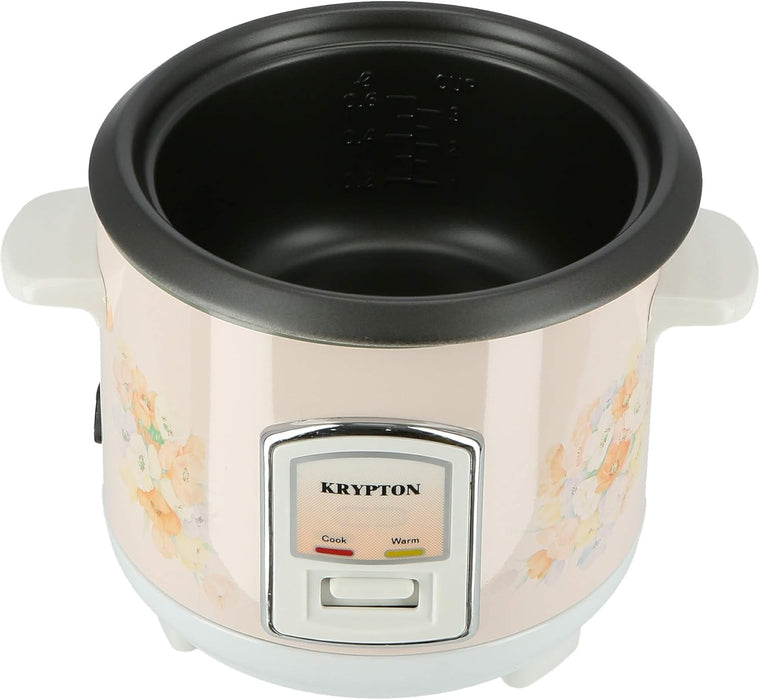 Krypton 350W 0.6L Rice Cooker With Steamer | Non-Stick Inner Pot, Automatic Cooking, Easy Cleaning, High-Temperature Protection, Knrc6054, Multicolour"Min 1 year manufacturer warranty"