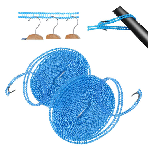 Clothesline, Windproof Non-slip Camping Clothesline, Durable Travel Clothes Line Rope, Portable Clothes Drying Line, Heavy Duty Laundry Line, Length Adjustable Clothing Line Outdoor Indoor, 16.4 Feet