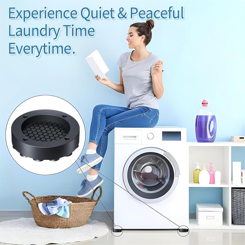 Anti Vibration Pads for Washing Machine, 4PCS Washing Machine Vibration Pads Pedestals, Anti Vibration Washing Machine Support, Prevent Your Washer and Dryer Set from Walking and Reduce Noise