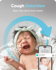 Cubo AI Smart Baby Monitor and 3 Supports | WiFi Camera Night Vision 1080P HD with AI Alerts for Baby Safety, Sleep Analysis, Two-Way Audio | iOS, Android