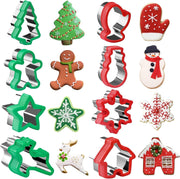 8 PCS Christmas Cookie Cutter Set, Holiday Cookie Molds Gingerbread Man Cookie Cutter, Stainless Steel Baking Cutter for DIY Baking with Snowflake Snowman Christmas Tree Reindeer Shapes and More