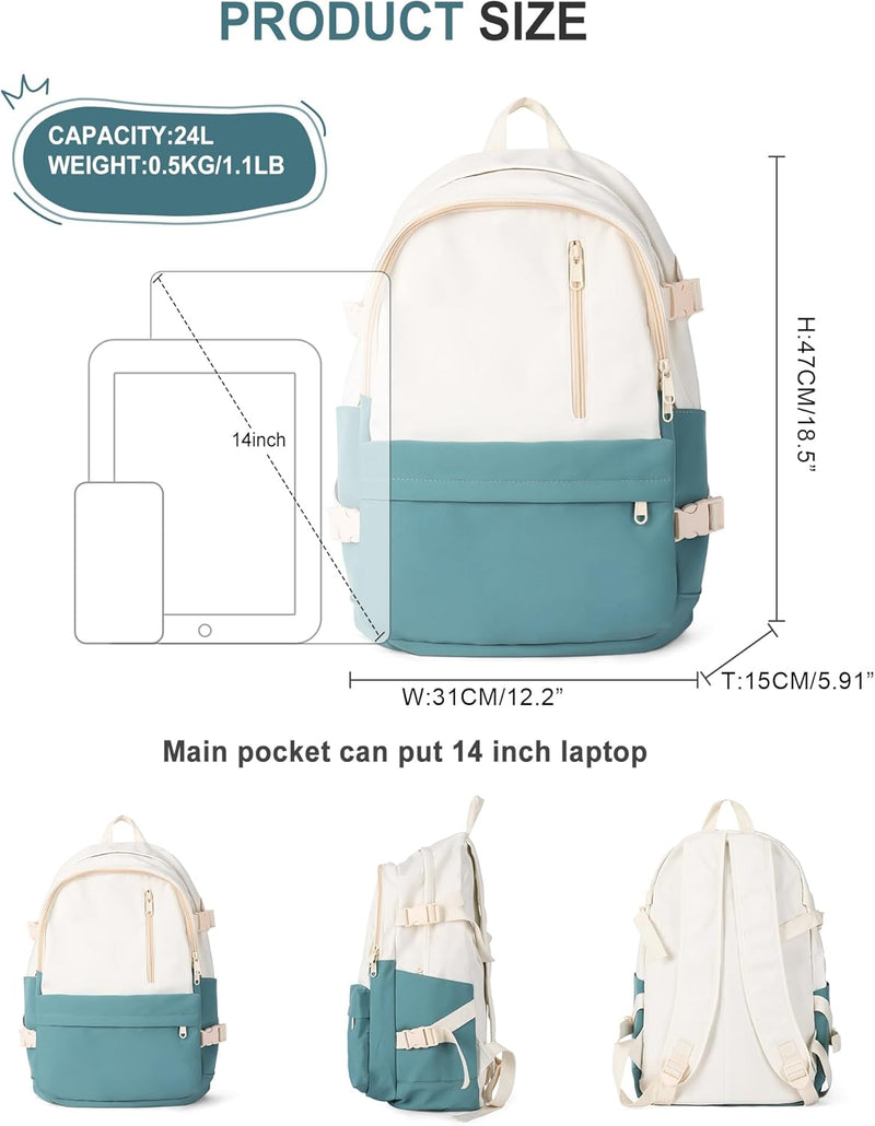VECAVE Lightweight Casual Laptop Backpack Purse for Women,Travel Backpack with laptop compartment