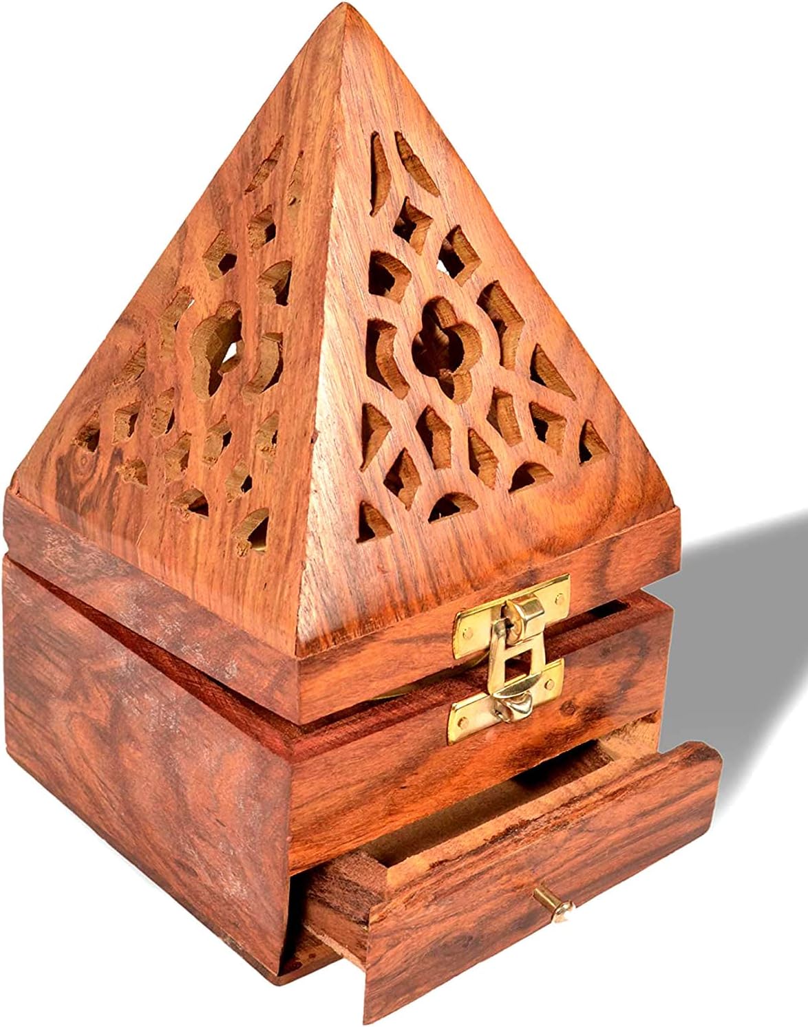 Saqoware Wooden Incence-Bakhoor Burner Pyramid shape Wooden Bakhoor Burner Medium Size – image 2
