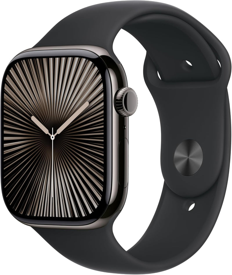 Apple Watch Series 10 GPS + Cellular 46 mm Smartwatch with Gold Titanium Case with Gold Milanese Loop - M/L. Fitness Tracker, ECG App, Always-On Retina Display, Carbon Neutral