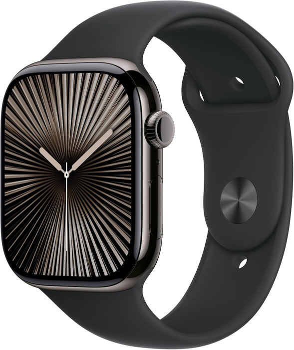 Apple Watch Series 10 GPS + Cellular 46 mm Smartwatch with Gold Titanium Case with Gold Milanese Loop - M/L. Fitness Tracker, ECG App, Always-On Retina Display, Carbon Neutral