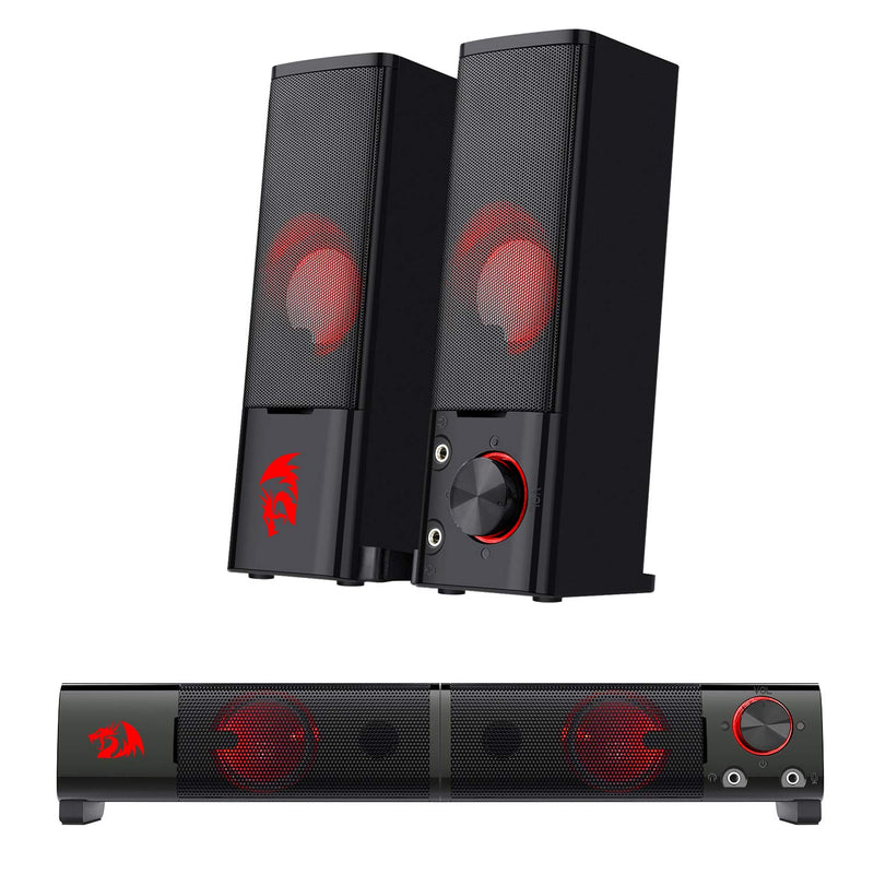 Redragon GS550 Orpheus PC Gaming Speakers, 2.0 Channel Stereo Desktop Computer Sound Bar
