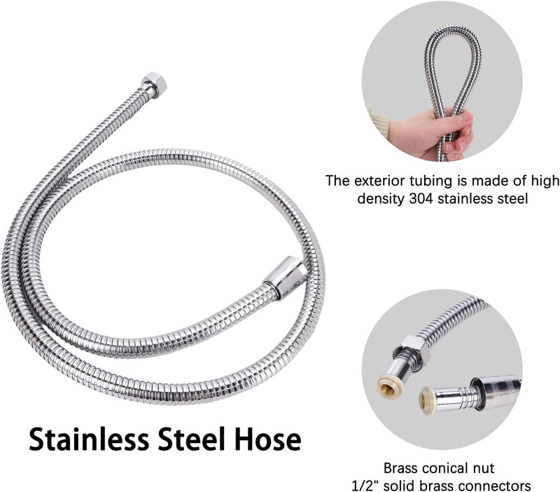 YMUHGS Handheld Shower Shattaf Set,Bidet Sprayer for Toilet,With 1.2M Stainless Steel Chrome Hose And Wall Holder,Paperless Washing,Wall Mounted Suitable For Bathroom Washroom Toilet