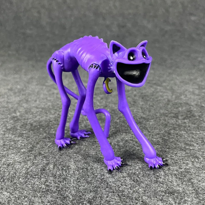 2PCS Smiling Critters Models Purple Cat & Orange Dog Collectible Monster Set for Gifts, Game Fans, and Cake Decoration