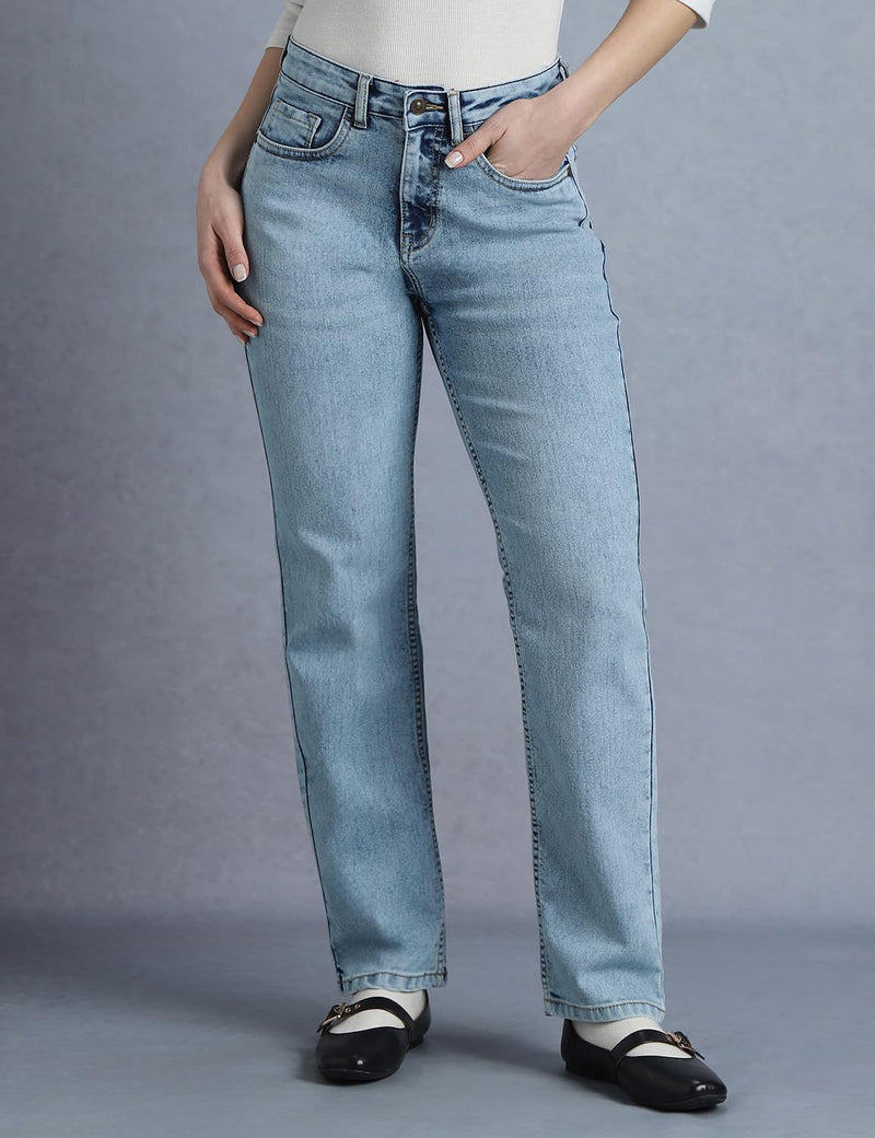 Women's Straight Jeans (INKSS23WJN-013_Denim Drama_36)