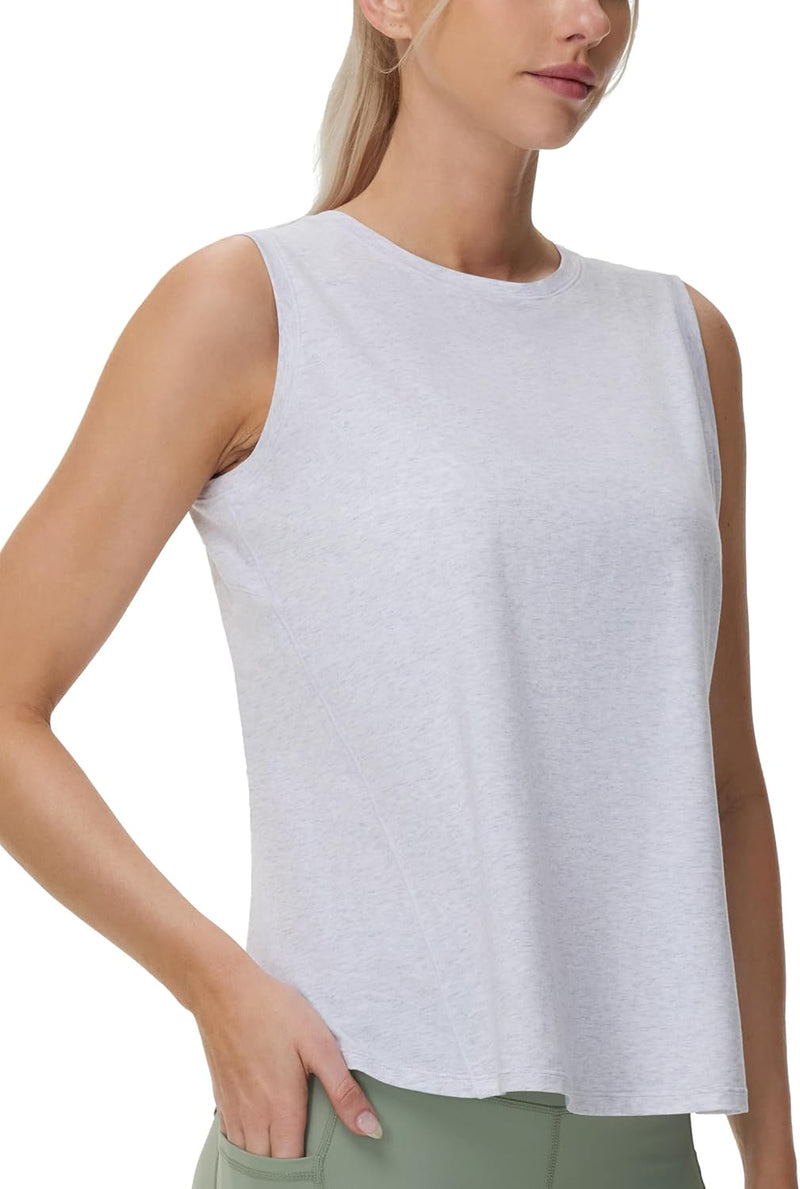 THE GYM PEOPLE Women's Workout Tank Tops Loose Fit Sleeveless Breathable Yoga Shirts with Side Slits