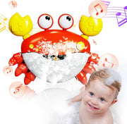 Crab Bath Toys: Bath Toys for Toddlers, Blow Bubbles and Plays 12 Childrens Songs, Sing-Along Bath Bubble Maker for Baby (Red) - Red