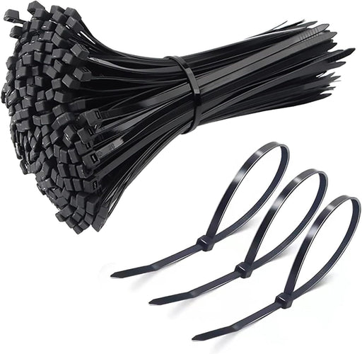 MOMENT Self Locking Cable Ties 300 x 4.8 mm 12" inch 100 Pieces, Black Heat Resistant Cable Zip Ties Self-Locking Cable Organizer Anti - Slip Wire Organizer For Indoor & Outdoor Use - 12 in, 100 piece