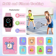Masroo Kids Smart Watch Gift for Girls Age 5-12, HD Touch Screen Girls Watch with 32 Puzzle Games, Camera Music Player Learn Card Pedometer Educational Toys Birthday Gifts for Ages 5 6 7 8 9 10