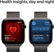 Apple Watch Series 10 GPS + Cellular 46 mm Smartwatch with Gold Titanium Case with Gold Milanese Loop - M/L. Fitness Tracker, ECG App, Always-On Retina Display, Carbon Neutral