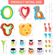 Sandwich Cutters For Kids Lunch, 25 Pcs Cutter And Sealer Set, Uncrustable Cutter, Crustless Shapes Lunch Box, Vegetable Fruit Bento Box