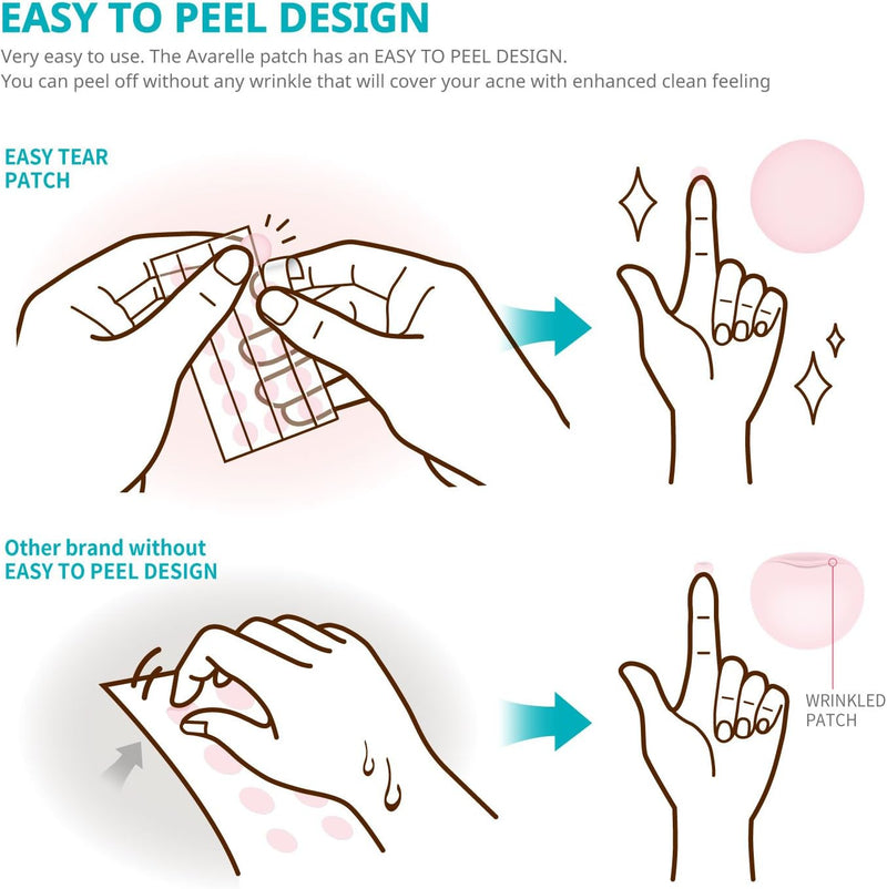 AVARELLE Acne Pimple Patch Absorbing Cover Blemish (XL Square / 8 PATCHES)