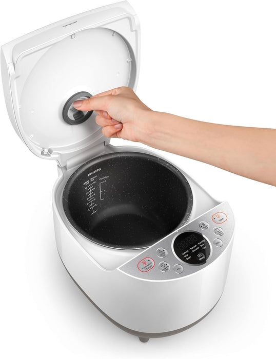 Philips Digital Rice Cooker - with Smart 3D heating, 1.8L, Automatic keep warm function - HD4515/55 (Renewed)