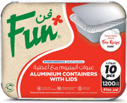 Fun Aluminium Containers with Lids 800Cc (Pack of 10) Leakproof Food Storage Containers, Durable for Meal Prep, Lunch, Takeout & Kitchen Use - 1200 CC