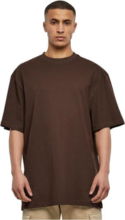 mens Tall Tee Oversized T-Shirt Oversized Short Sleeves T-Shirt with Dropped Shoulders, 100% Jersey Cotton (pack of 1) - Brown