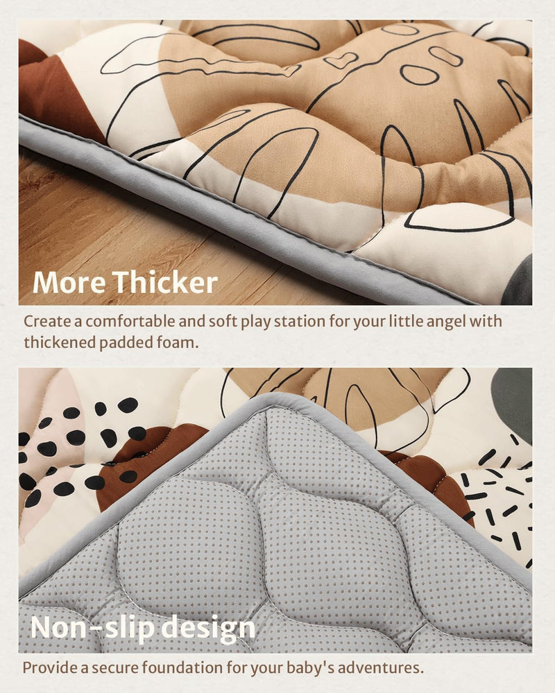 Baby Play Mats for Floor, 150x180cm Play Mat for Playpen, Thicken Soft Padding Foam Playmats for Babies and Toddlers Infants, 2cm Thick Foldable and Machine Washable Baby Crawling Mat