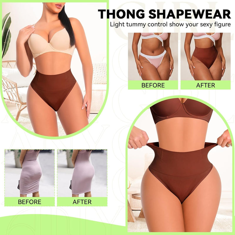 Tummy Control Thong Shapewear for Women Tummy Control Seamless Shaping Thong Underwear Body Shaper Panties