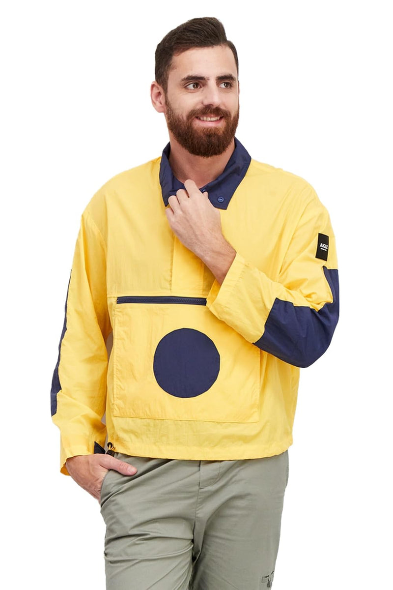 Aigle Men High Neck Long Sleeve Windbreaker Jacket 3Xl Yellow