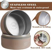 Exrp Stainless Steel Bento Box Adult Lunch Box, Portable Insulated Food Lunch Container Set with Thermal Lunch Box, 4 Separate Stackable Lunch Container for Adult Kids Men Women