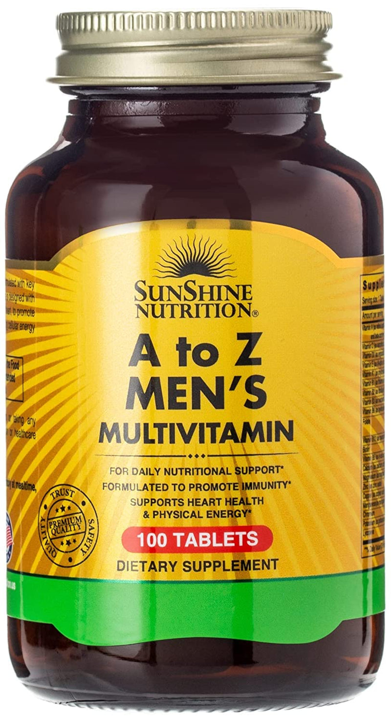 Sunshine Nutrition A To Z Men's Multivitamins 100 Vegetarian Tablets | For Daily Nutrition Requirement