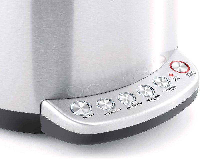 Sage - The Risotto Plus Multi-Cooker – 3.7L, 6 in 1: Risotto, Rice, Steam,Sauté,Sear,Slow Cook – Brushed Stainless Steel, Non-Stick Bowl - UAE Version, 2 Year Manufacturer Warranty