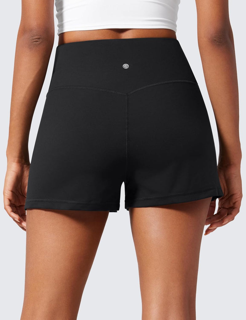 CRZ YOGA Butterlift Short de cintura alta para mujer para yoga Casual Lounge Workout con bolsillos Sin forro