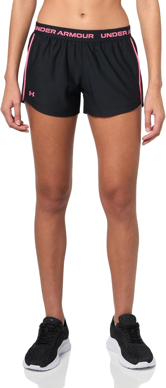 Womens Tech Play Up Shorts - Black / Super Pink