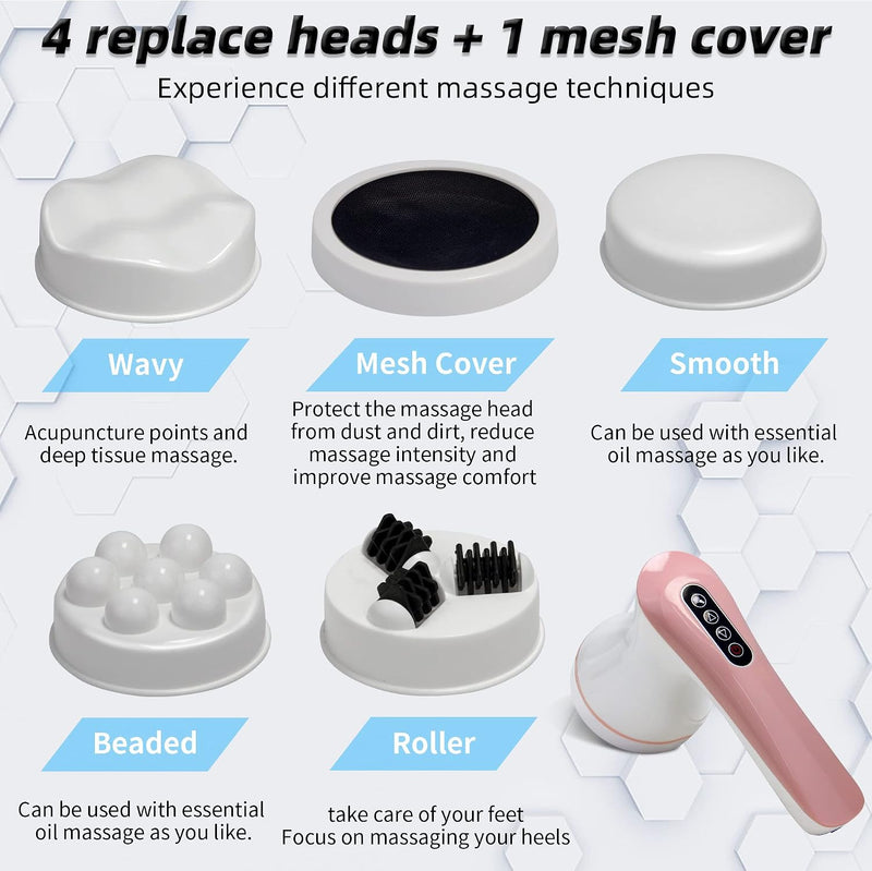 Cellulite Massager - Cordless Handheld Full Body Sculpting Machine Vibrating Heated Lymphatic Massage with 6 Modes, Valentine's Day Gift