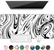 Auhoahsil Desk Pad, XXL Large Mouse Extended Gaming Mousepad, Cute Mat for Women, Big Office Accessories Pad Computer Keyboard and Laptop, 35.5 x 15.7 Inch, Pretty Pink Flowers, Girly Flowers - 30 Abstract Line 35 inches x 15 inches