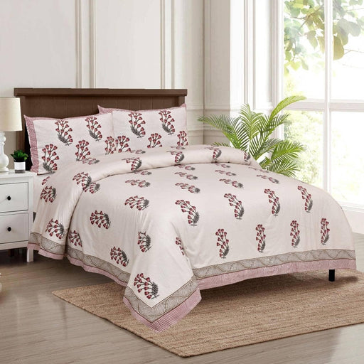 SUFAYA FAB Printed Indian Sanganer Twill Cotton Premium Big Size Bedsheets for Modern Look(108x108) inches with Two Pillow (17x27) inches