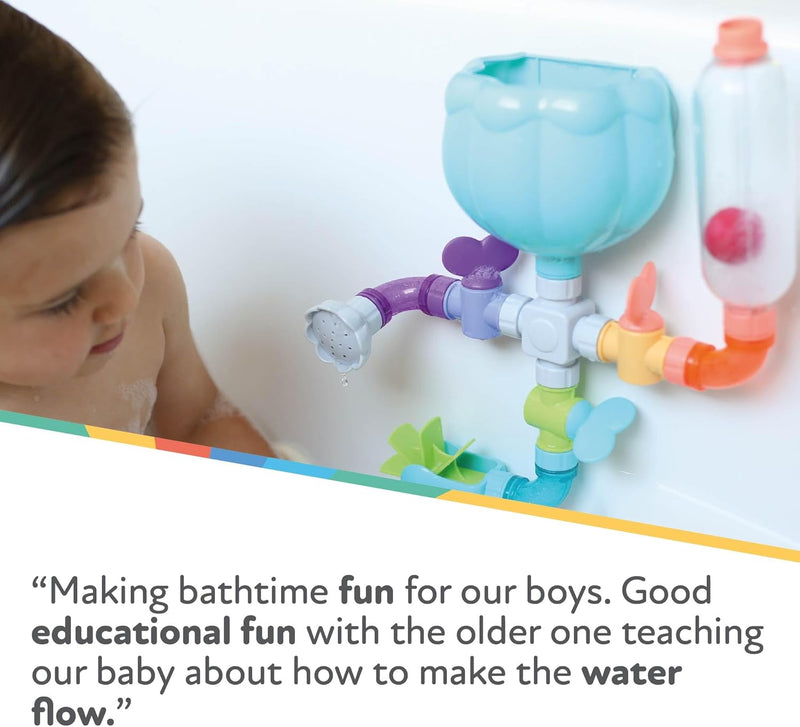 Nuby Wacky Waterworks Pipes Bath Toy with Interactive Features for Cognitive Development - Wacky Waterworks Pipes
