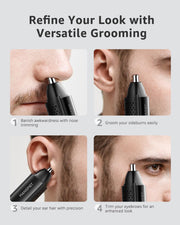 MANSPOT Nose Trimmer for Men Ear Nose Hair Trimmer, 10,000 RPM Ultra-Fast Electric Nose Trimmer with Vacuum Suction, USB-C, 90min Ultra-Long Battery Life, Magnetic Blade, Easy Cleaning, Wet & Dry Use