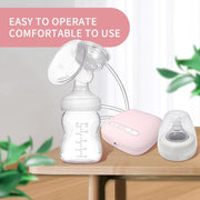Mumoo Bear Electric Breast Pump, Portable Breast Feeding Pump Nursing Breast Massage With 2 Modes And 9 Suction Levels, Bpa Free Single Breast Milk (Pink)