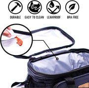 Waterproof Hot & Cold Food, Cooler for Work/School/Travel, Leak-Proof Thermal Insulated Lunch Bag (Black), 6L