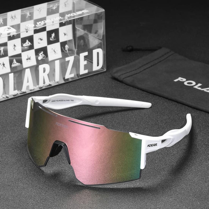 RINKUOLYO Sports Polarized Sunglasses for Men and Women Viper Sunglasses for Cycling Running Driving, M