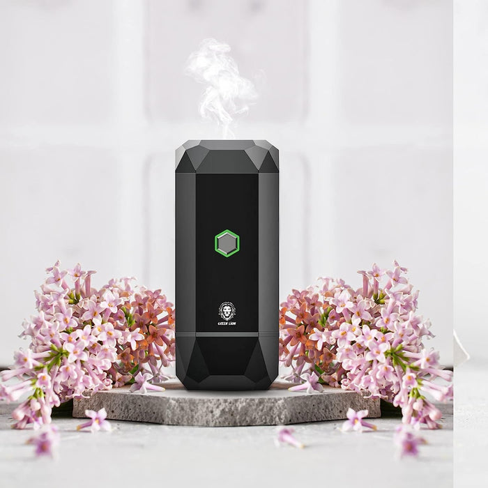 Green Lion Smart Bakhour Rechargeable Electric Car Incense Burner, USB-C Portable Mini Burner, Aluminum Alloy Design, Strong Power for Fast Burning, Long-Lasting Fragrance - Green