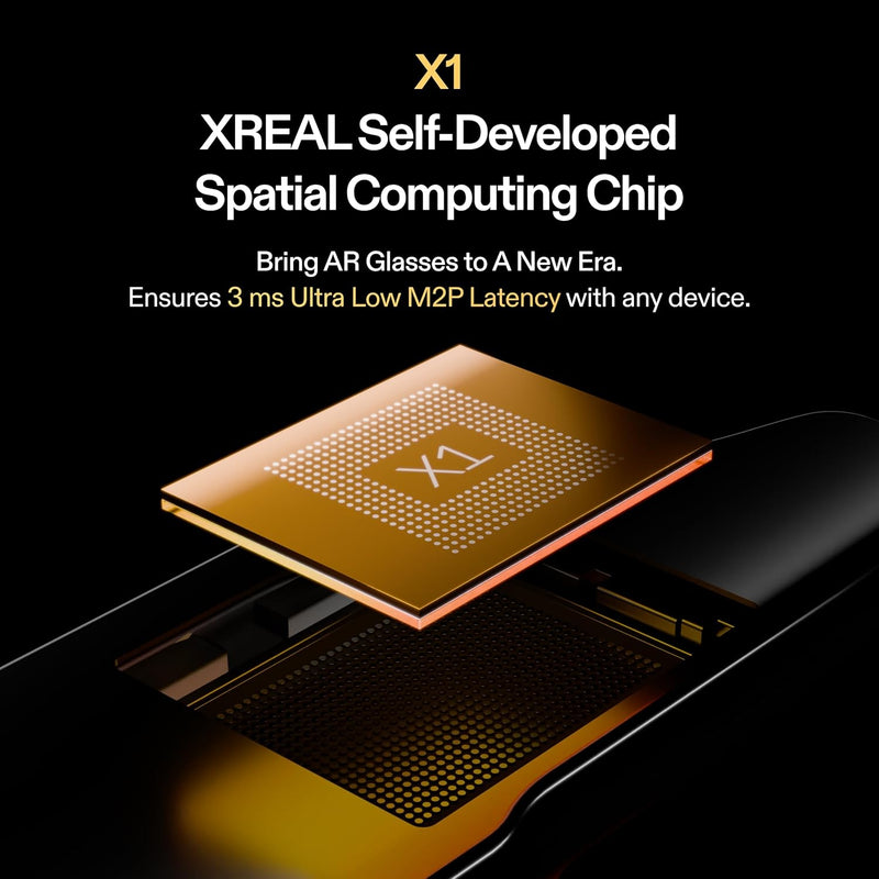 XREAL One AR Glasses with X1 Chip, Native 3 DoF, 147" 50FOV 120Hz HD Display, Renowned Audio, 3 Adjustable Lens Transparency, Compatible with iPhone 16/15, Steam Deck, ROG, Mac, PC, Android & iOS