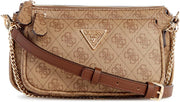 Womens Noelle Crossbody Double Pouch Handbag - Latte