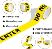 Tiokkss Halloween Caution Tape Roll 4.8CM25M,Scary Party Halloween Decorations Indoor Outdoor,Yellow Do Not Enter Tape.Hazard Warning Barricade Safety Tape For Party