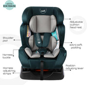 The Moon Brand Sumo Car Seat – Birth to 6yrs Baby Travel Gear – Convertible Rear & ForwardFacing Booster Seat – Reclining Car Seat for Group 012 – Child Comfort Car Accessories – Light Grey