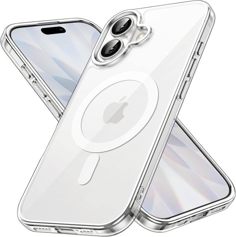 JETech Magnetic Case for iPhone 17 6.3-Inch Compatible with MagSafe, Shockproof Phone Bumper Cover, Anti-Scratch Clear Back (Clear) - Clear