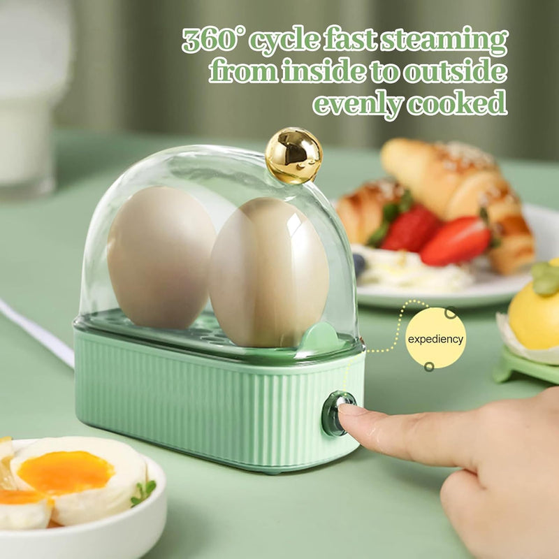 Versatile Electric Egg Cooker - 2-Egg Capacity Boiler, Steamer, Poacher | Automatic Rapid Mini Cooker for Hard Boiled Eggs