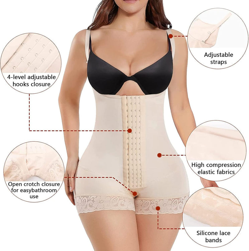Full Shapewear for Women, Tummy Control Women Body Shaper Fajas Colombianas Waist Trainer Butt Lifter Thigh Slimmer Post Surgery Compression Garment