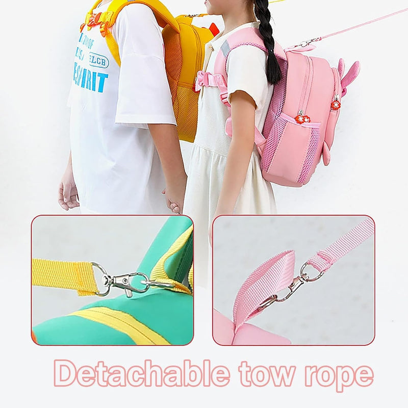 Cute Toddler Backpack Toddler Bag Schoolbag Animal 3D Cartoon Mini Travel Bag for Baby Girl Boy 2-8 Years Small Kids Daypack,Bunny