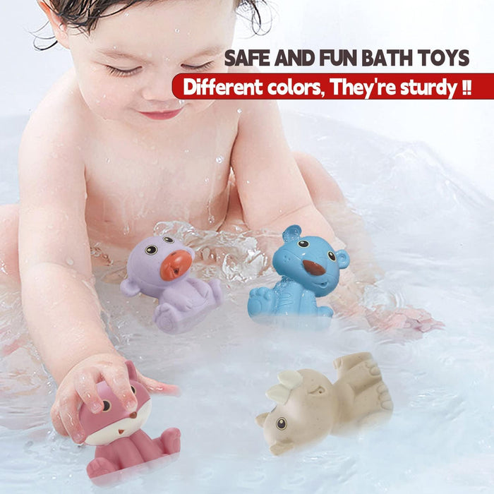 NALACAL Mold Free Animal Baby Bath Toys for Toddlers/ Infants 6 - 12 Months, 9 Pack No Hole No Mold Silicone Bathtub Toys Eco-Friendly Non Toxic Bathtub Float Toy for Water Play Kids